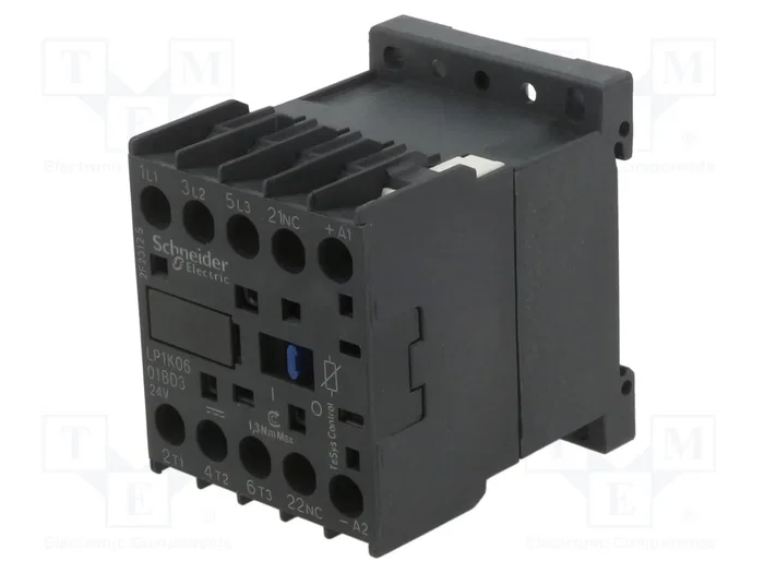 SCHNEIDER ELECTRIC LP1K0601BD3 Contactor 3-polar 24VDC 6A SCHNEIDER ELECTRIC LP1K0601BD3 Contactor 3-polar 24VDC 6A