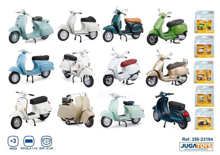 Maisto Moto Vespa Escala 1:18 Modelos Surtidos