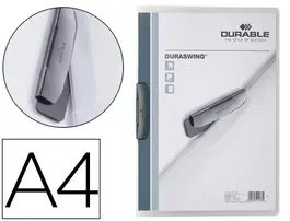 Durable Carpeta Duraswing con Pinza Lateral Giratoria, Polipropileno, DIN A4, Grafito, 30 Hojas