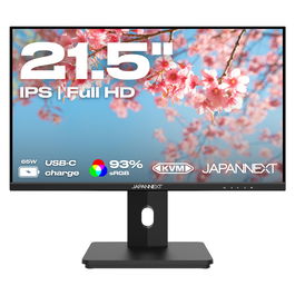 JAPANNEXT JN-I215FLFHSP-C65W Monitor LED IPS de 21.5" Full HD 1920x1080, 75Hz, AMD FreeSync, HDR, Altavoces, USB-C 65W, VESA, Negro