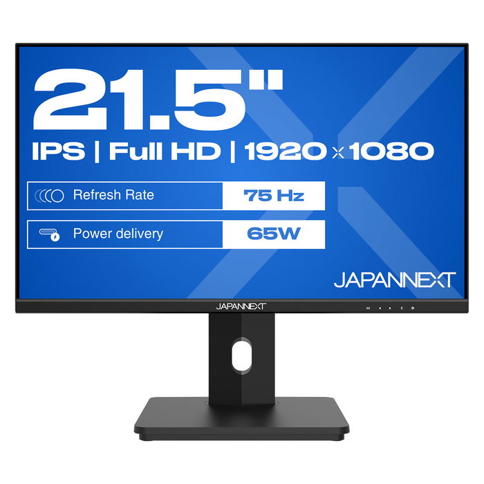 JAPANNEXT JN-I215FLFHSP-C65W Monitor LED IPS de 21.5" Full HD 1920x1080, 75Hz, AMD FreeSync, HDR, Altavoces, USB-C 65W, VESA, Negro JAPANNEXT JN-I215FLFHSP-C65W Monitor LED IPS de 21.5" Full HD 1920x1080, 75Hz, AMD FreeSync, HDR, Altavoces, USB-C 65W, VESA, Negro