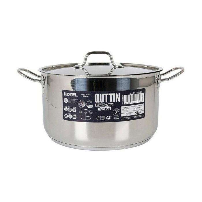 Olla con Tapa Quttin Hotel Acero ø 28 x 16 cm (2 Unidades)