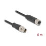 DeLOCK Cable M12 X-codificado 8 Pin Macho a Hembra PVC 5 m
