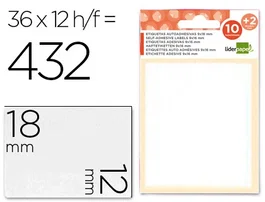Liderpapel Etiquetas adhesivas blancas 12x18 mm