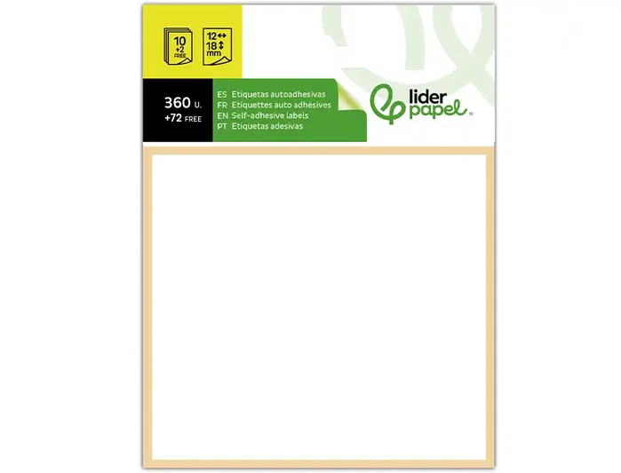 Liderpapel Etiquetas adhesivas blancas 12x18 mm Liderpapel Etiquetas adhesivas blancas 12x18 mm