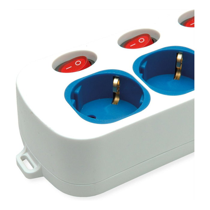 ROLINE Regleta de enchufes con interruptor, USB A+C y cable de 3 m, Blanco