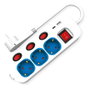 ROLINE Regleta de enchufes con interruptor, USB A+C y cable de 3 m, Blanco
