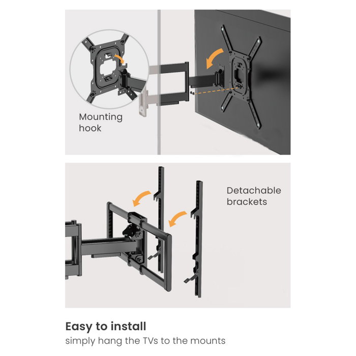 Equip Soporte de TV de Movimiento Completo para 43"-100" TV Equip Soporte de TV de Movimiento Completo para 43"-100" TV