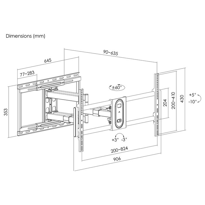 Equip Soporte de TV de Movimiento Completo para 43"-100" TV Equip Soporte de TV de Movimiento Completo para 43"-100" TV