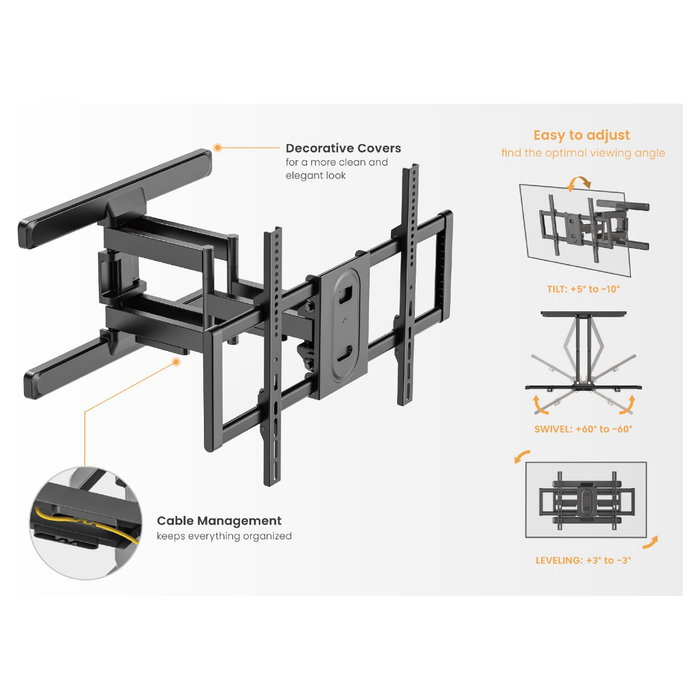Equip Soporte de TV de Movimiento Completo para 43"-100" TV Equip Soporte de TV de Movimiento Completo para 43"-100" TV