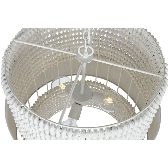 DKD Home Decor Lámpara de Techo en Hierro y Madera Blanca DKD Home Decor Lámpara de Techo en Hierro y Madera Blanca