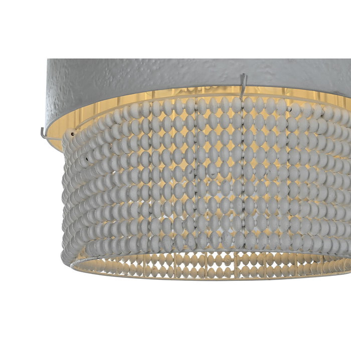 DKD Home Decor Lámpara de Techo en Hierro y Madera Blanca DKD Home Decor Lámpara de Techo en Hierro y Madera Blanca