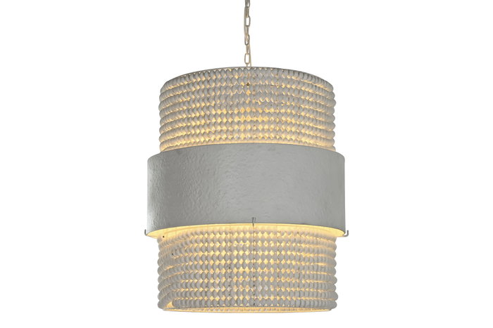 DKD Home Decor Lámpara de Techo en Hierro y Madera Blanca DKD Home Decor Lámpara de Techo en Hierro y Madera Blanca