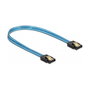 DeLOCK Cable SATA 6 Gb/s con efecto de brillo UV azul 20 cm 82121