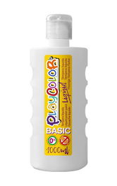 Tempera Playcolor Liqüid Liquida 1000 Ml (Botella) Blanco (Set de 6)
