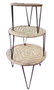 DKD Home Decor Bali 2020 Mesita Auxiliar Marron Negro Metal Cuerda 62 x 40.5 x 62 cm Set de 3