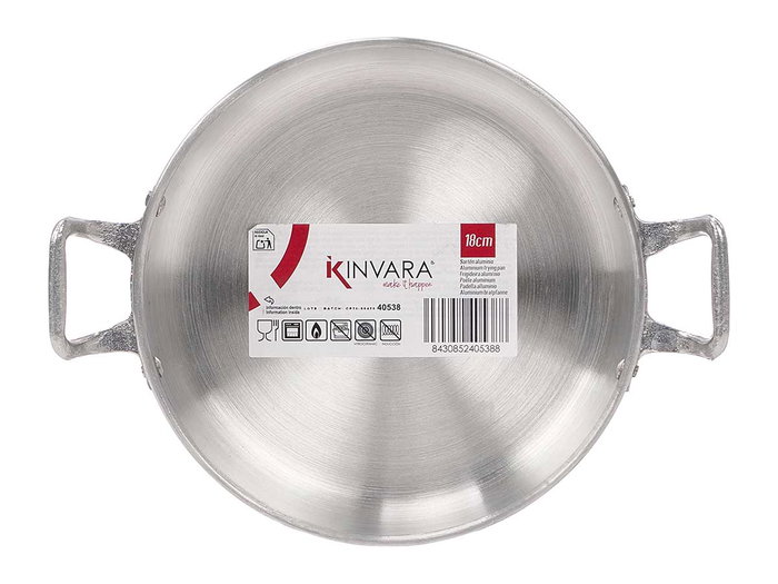 KINVARA Sartén de Aluminio con Asas 18cm, Plata