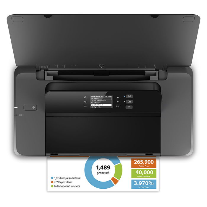 HP Officejet 200 Impresora Móvil Inalámbrica Color, A4, USB, Wi-Fi, 4800 x 1200 DPI, 10 ppm Negro / 7 ppm Color, Inyección Tinta