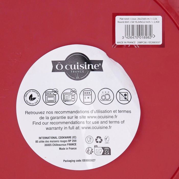 Recipiente Redondo Vidrio Cook&Store Ocu Ô Cuisine 27x24x8 cm - 2,3 L