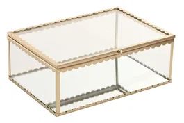 DKD Home Decor Joyero de Cristal y Metal Dorado