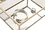DKD Home Decor Joyero de Cristal y Metal Dorado