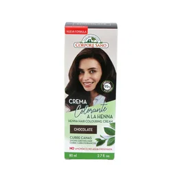 CORPORE SANO Crema Colorante Henna Chocolate 80Ml. Tinte semi-permanente natural, vegano, sin amoniaco ni parabenos.