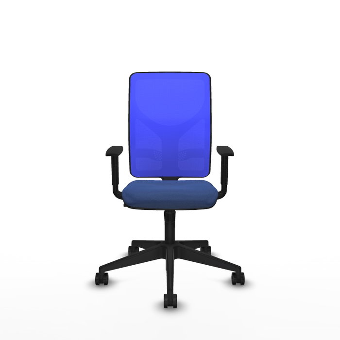 PIQUERAS Y CRESPO Silla de oficina Motilla con mecanismo Sincro, Tela Azul marino y Malla Azul