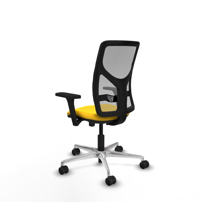 PIQUERAS Y CRESPO Silla de oficina Motilla con mecanismo Sincro/Traslack, Amarillo y Gris