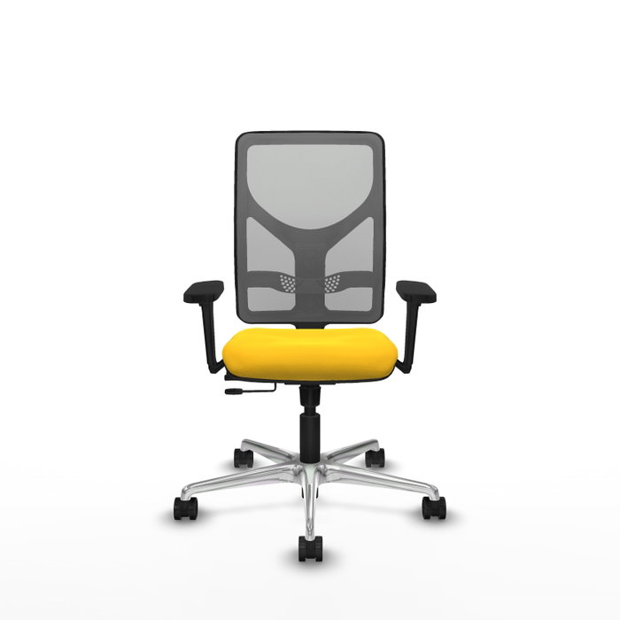 PIQUERAS Y CRESPO Silla de oficina Motilla con mecanismo Sincro/Traslack, Amarillo y Gris