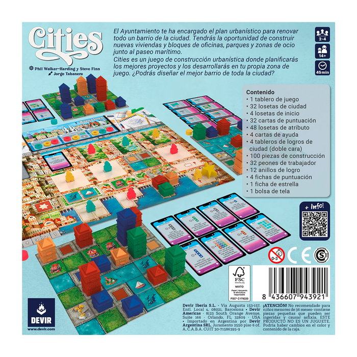 Devir Cities Juego de Mesa de Construcción Urbana Devir Cities Juego de Mesa de Construcción Urbana