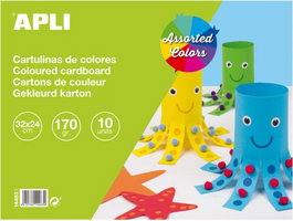 APLI PAPER Bloc de Cartulinas de Colores Surtidos 32x24cm 170g