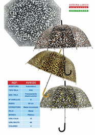 SPLASH BY AVANT Paraguas Largo Automatico de Transporte para Mujer con Diseno Animal - Modelo AVANT SRA
