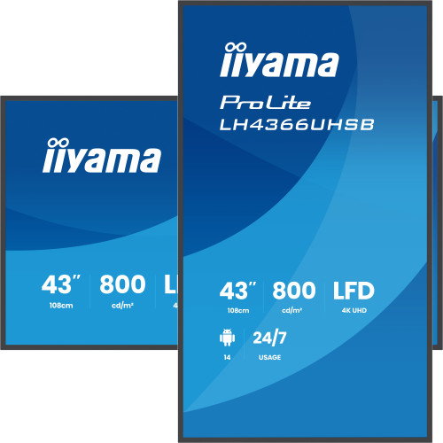 Iiyama LH4366UHSB-B1AG 43'' 4K Ultra HD Android Monitor Profesional Negro Iiyama LH4366UHSB-B1AG 43'' 4K Ultra HD Android Monitor Profesional Negro