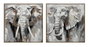 DKD Home Decor Cuadro Lienzo Elefante Set de 2