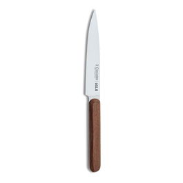 3 Claveles Cuchillo Cocinero Oslo 130 mm Acero Inoxidable Mango Madera Nogal