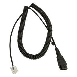 Jabra 8800-01-89 Cable QD a RJ45 para BIZ 2400 Negro Espiral 0.5m
