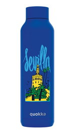 QUOKKA Botella Termo Acero Inoxidable 630 ml, Diseño Sevilla Art Custom, Color Ultramarine, Mantiene Frío y Calor, Tapa a Roscar