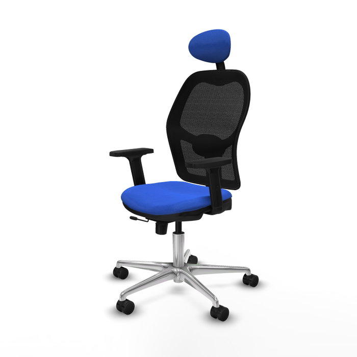 PIQUERAS Y CRESPO Silla de oficina Jorquera con mecanismo Sincro/Traslack Azul y Negro