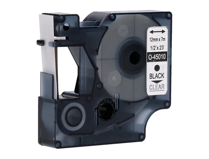 Q-connect Cinta Compatible Dymo, 12 mm x 7 m, Negro-Transparente, para Rotuladoras, Consumible Oficina Q-connect Cinta Compatible Dymo, 12 mm x 7 m, Negro-Transparente, para Rotuladoras, Consumible Oficina