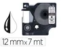 Q-connect Cinta Compatible Dymo, 12 mm x 7 m, Negro-Transparente, para Rotuladoras, Consumible Oficina