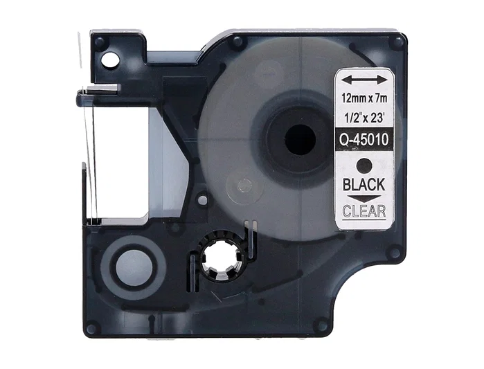 Q-connect Cinta Compatible Dymo, 12 mm x 7 m, Negro-Transparente, para Rotuladoras, Consumible Oficina Q-connect Cinta Compatible Dymo, 12 mm x 7 m, Negro-Transparente, para Rotuladoras, Consumible Oficina