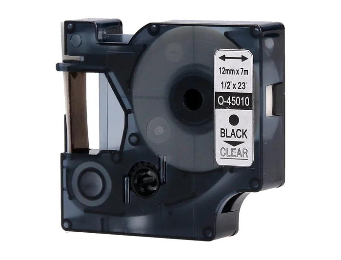 Q-connect Cinta Compatible Dymo, 12 mm x 7 m, Negro-Transparente, para Rotuladoras, Consumible Oficina Q-connect Cinta Compatible Dymo, 12 mm x 7 m, Negro-Transparente, para Rotuladoras, Consumible Oficina