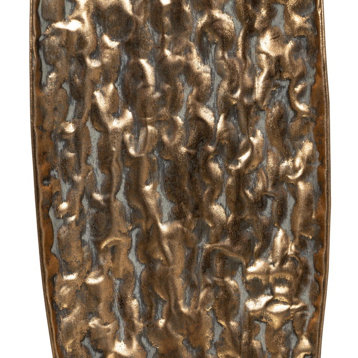 Figura Portavelas Oro Metal Decoración 16 X 17,50 X 84 cm Figura Portavelas Oro Metal Decoración 16 X 17,50 X 84 cm