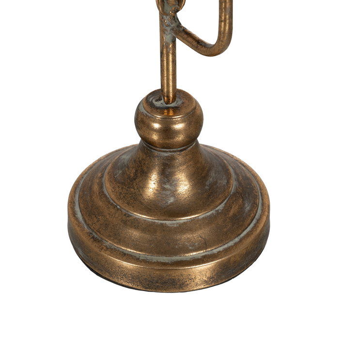 Figura Portavelas Oro Metal Decoración 16 X 17,50 X 84 cm Figura Portavelas Oro Metal Decoración 16 X 17,50 X 84 cm