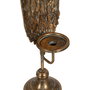 Figura Portavelas Oro Metal Decoración 16 X 17,50 X 84 cm