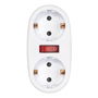 Simon - Adaptador 2 Tomas Schuko Frontal con Interruptor, 16A 250V, Blanco