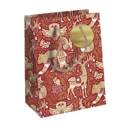 Clairefontaine Bolsa de Papel Kraft Decorada Navidad Red Forrest Pack de 6, 21,5x10,2x25,3 cm