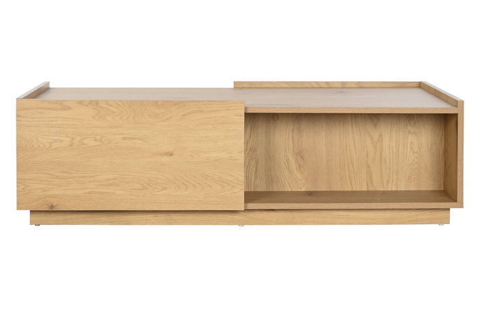 DKD Home Decor Mesa Centro Scandi Natural 120x60x35cm MDF Roble 2 Cajones