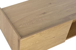 DKD Home Decor Mesa Centro Scandi Natural 120x60x35cm MDF Roble 2 Cajones