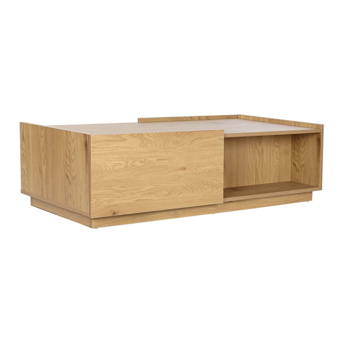 DKD Home Decor Mesa de Centro MDF Roble Natural con 2 Cajones DKD Home Decor Mesa de Centro MDF Roble Natural con 2 Cajones